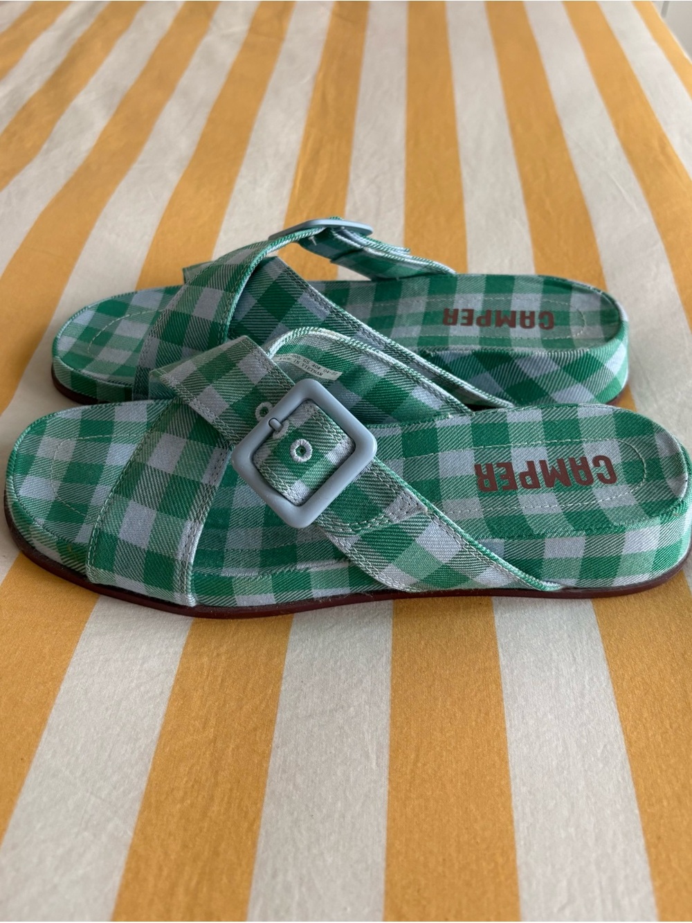 Camper Atonik Gingham Sandals